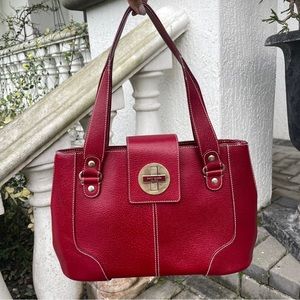 Vintage Y2K Kate Spade Red Leather Shoulder Bag